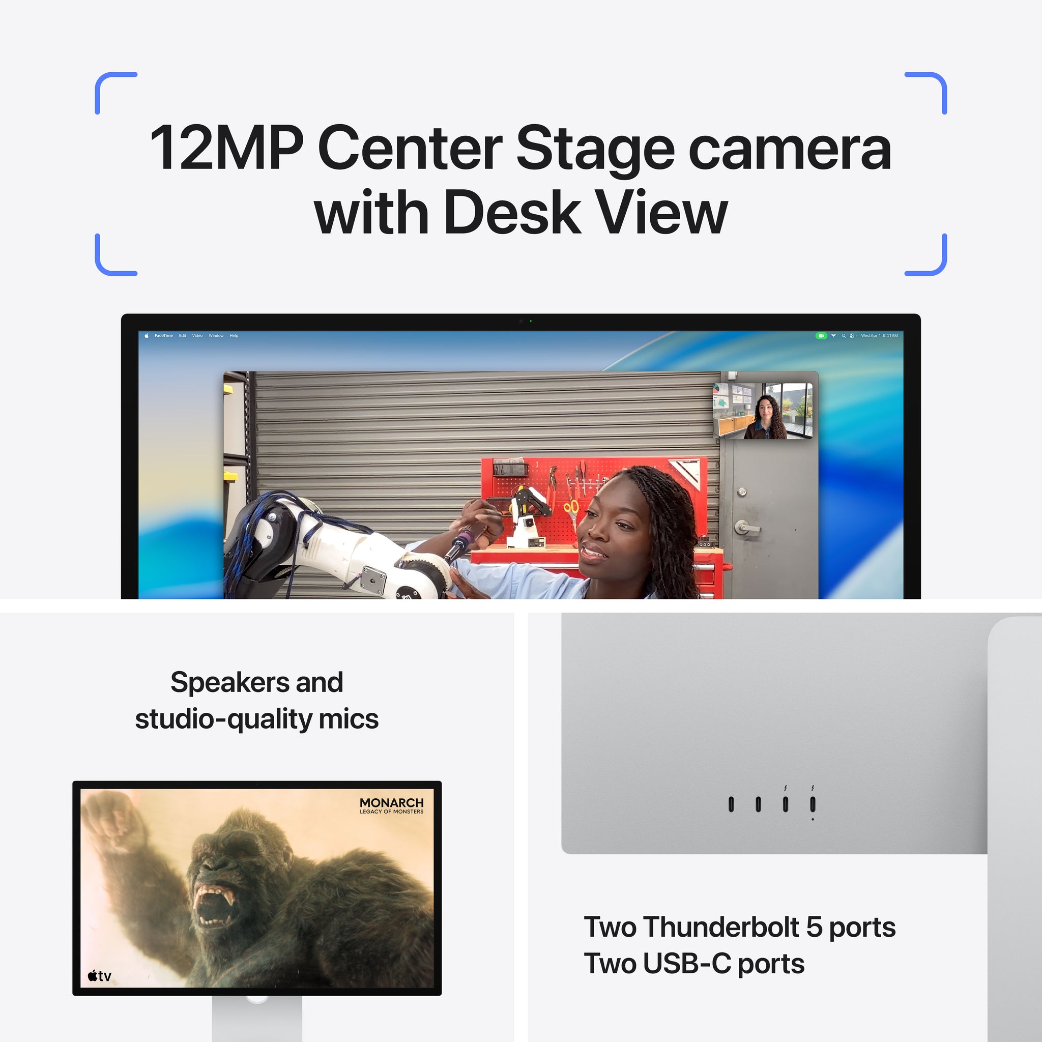 Apple Studio Display - Nano-texture glass, Tilt-adjustable stand - MFF14SO/A - Image 4
